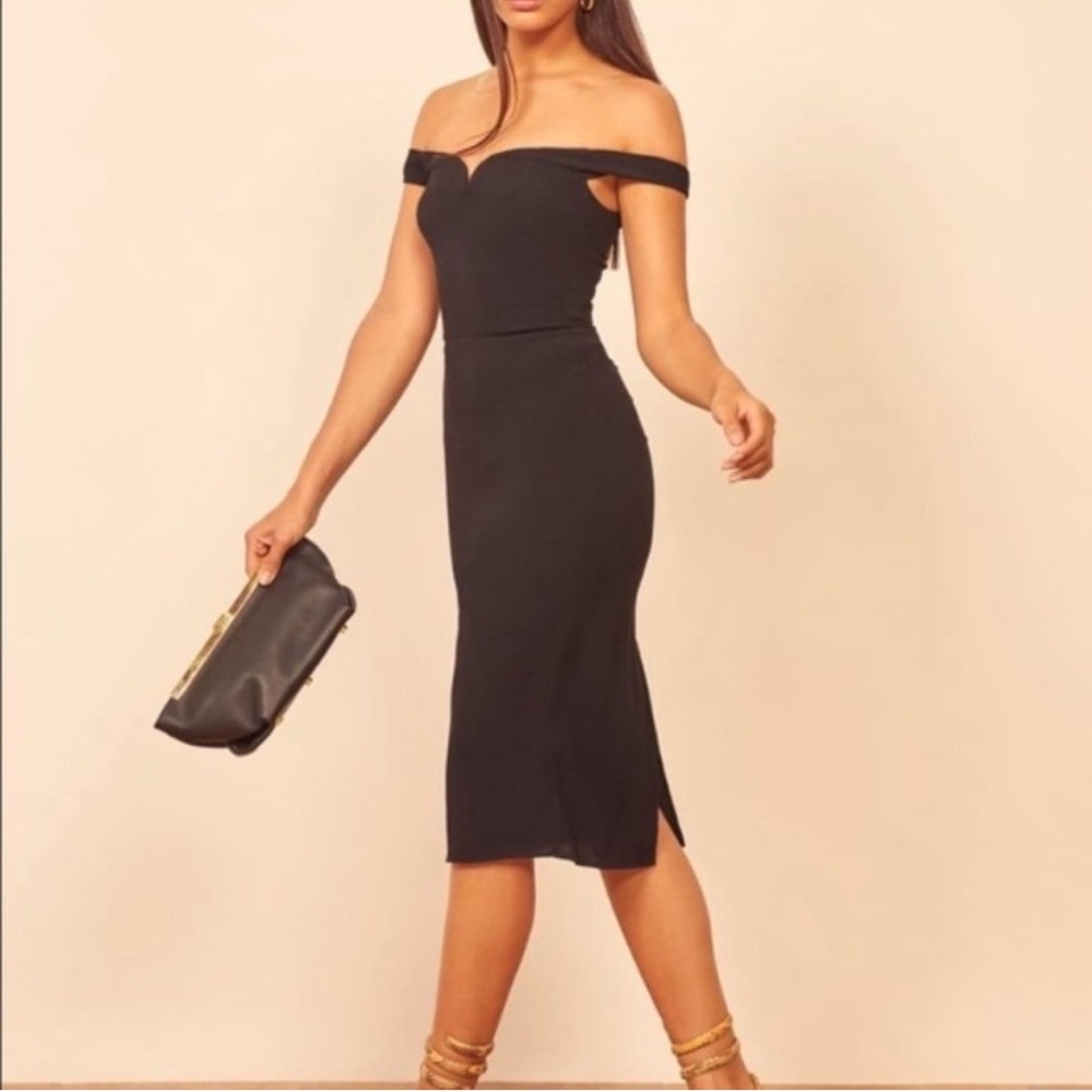 Reformation Black Strapless Dress